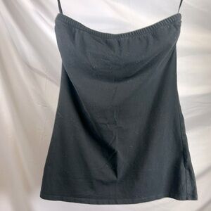 Poetry Black Tank Top with Slim Straps